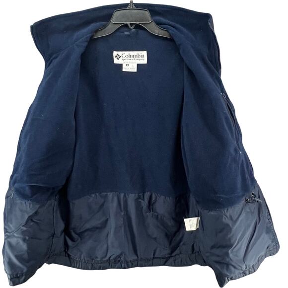 Columbia Jacket Womens M Blue Full Zip Outdoors Packable Raincoat Fleece Lined - Picture 3 of 16